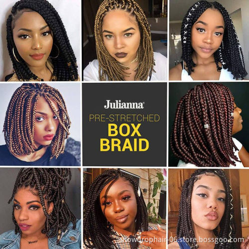 Julianna Wholesale Knotless Box Braid Crochet Hair 14" 18" 22" Ombre Synthetic Braiding Hair Extensions For Women Crochet Braids